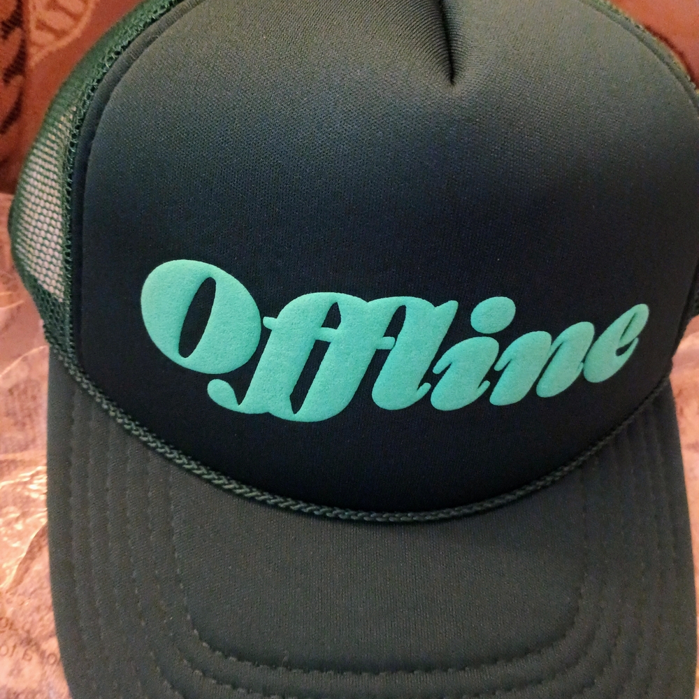Offline Green Trucker Hat & Can Cooler Set - Picture 2 of 7